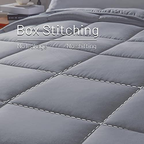 NEXHOME PRO Viscose from Bamboo Cooling Comforter,Light Grey Queen Lightweight Organic Natural Duvet Insert, Summer Bedding Blanket Cool for Hot Sleepers, 8 Corner Tabs(90"x 90")