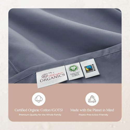Whisper Organics 100% Organic Cotton Bed Sheets with Deep Pocket 4 Pc. Set