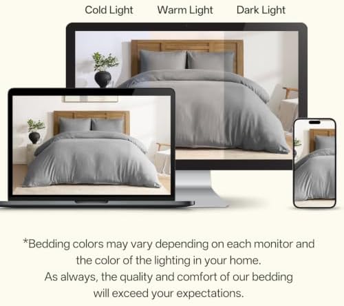DAPU 100% French Linen Duvet Cover 3Pcs Set, 170GSM Linen Bedding, Queen