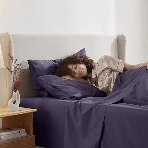 Nestl Twin XL Sheet Set - Bed Sheets - Purple - 3-Piece Deep Pocket