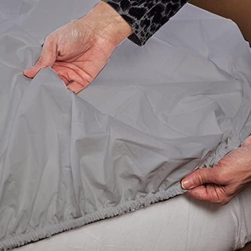 1 Piece King Size Fitted Sheet Only,15-Inch Deep Mattress,Light Grey Stripe
