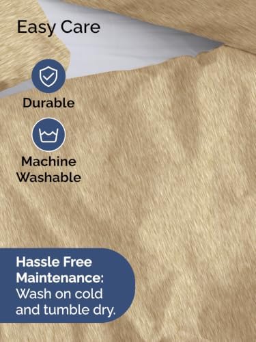 Duvet Cover King Size - 3 Piece with Zipper Closure - Heathered Tan