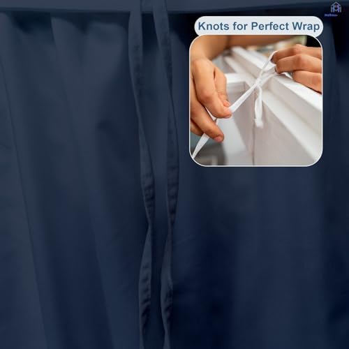 Mattress-Homes Ruffled Dorm Bed Skirt, Twin XL, 40-Inch Drop, Tailored with Split Corners, Navy Blue Dust Ruffle for Lofted College Beds, Twin Extra Long Dorm Bedding Essential