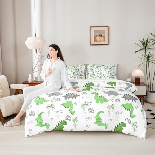 Feelyou Cute Dinosaur 7 Piece Bedding Set for Kids