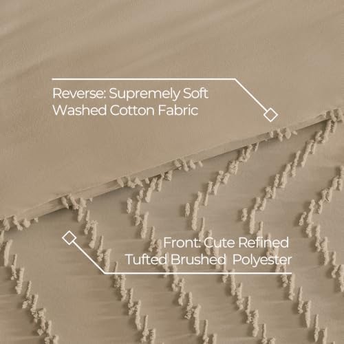Litanika Taupe Oversized King Comforter with Sheets, 7 Pieces Boho Bed Set