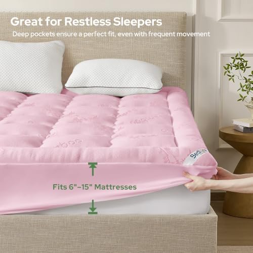 BEDLORE Twin XL Mattress Topper, Pillow Top Mattress Pad