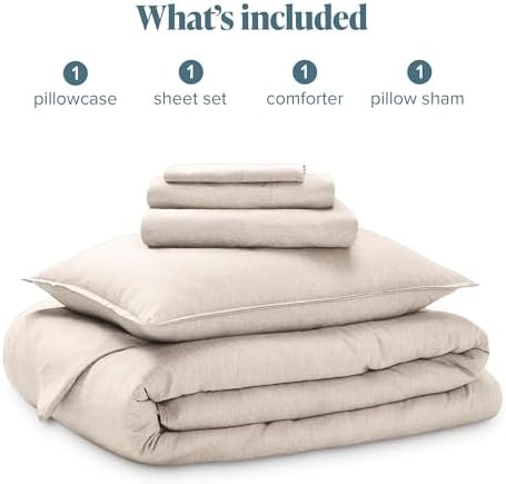 Bare Home Bed-in-A-Bag 5 Piece Set (Twin XL, Heathered Pebble)