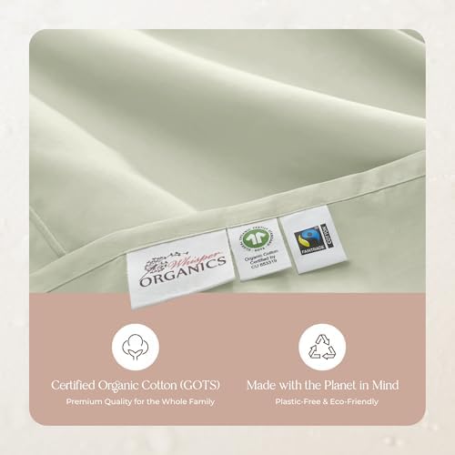 Whisper Organics 100% Organic Cotton Bed Sheets with Deep Pocket 3 Pc. Set