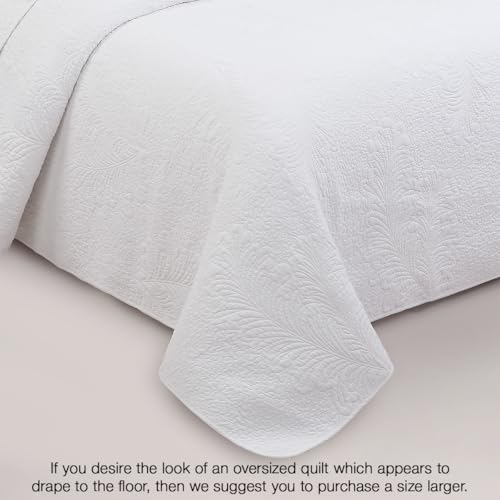 Cozy Line Home Fashions White 100% Cotton Quilt Set King