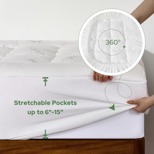 BEDLORE Twin XL Mattress Topper , Pillow Top Mattress Pad