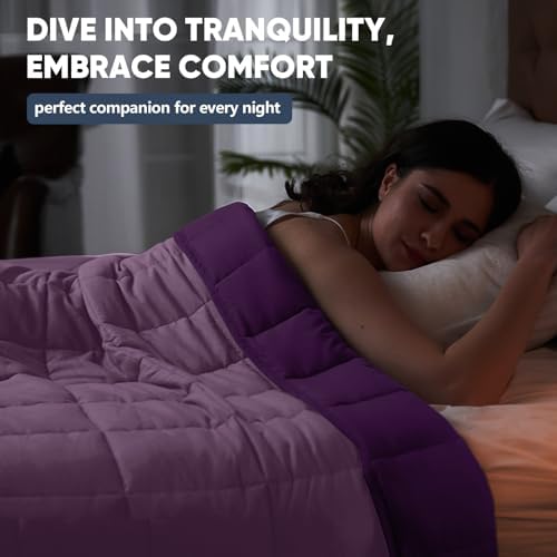 yescool Weighted Blanket for Adults 20lbs Twin Size, 48" x 72", Purple