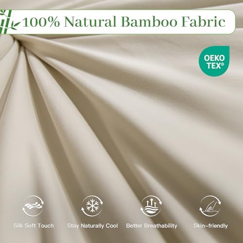 NEXHOME PRO 100% Viscose Derived from Bamboo Comforter Twin Size - Cooling & Moisture-Wicking Bedding Blanket - All Season Lightweight Design - Natural Organic Twin Duvet Insert