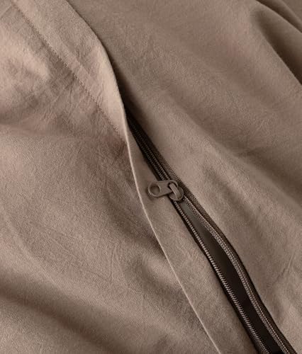 JIYUAN Super King Plus Washed Cotton Duvet Cover Set Relaxed Linen Feel