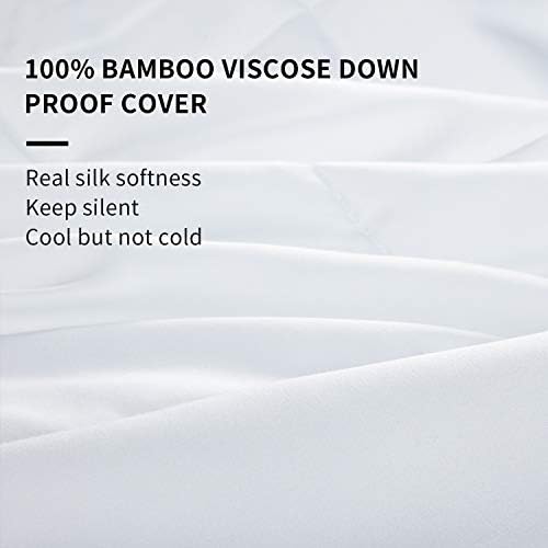 HOMBYS Lightweight Cooling Comforter Super King Size,100% Viscose Derived from Bamboo Shell Down Alternative Duvet Insert,White Soft All Season Comforter for Hot Sleepers,8 Corner Tabs