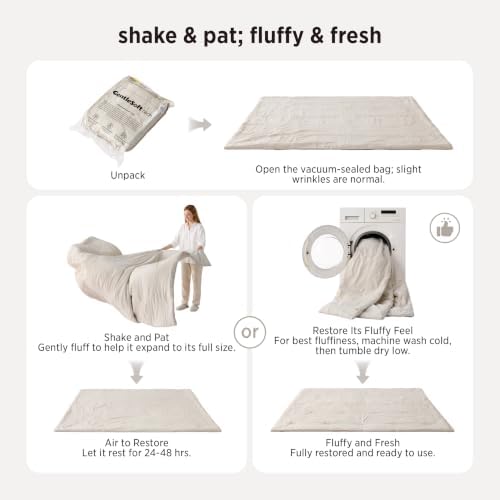 Bedsure Cal King Comforter Set, Soft Beige Cationic Dyed Bedding Set 3 Pcs