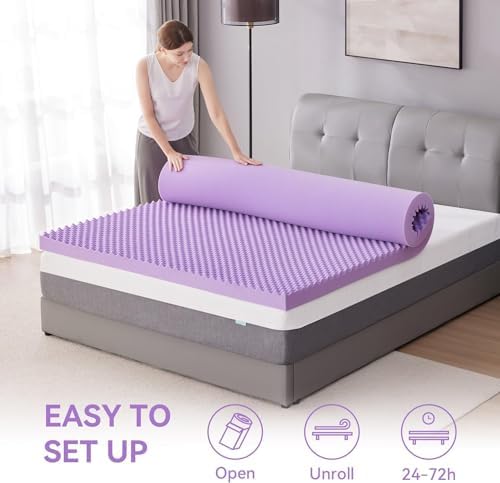 SINWEEK 2 Inch Egg Crate Cooling Gel Memory Foam Mattress Topper Full Size, Soft Mattress Pad for Back Pain Relief, Bed Topper, CertiPUR-US Certified