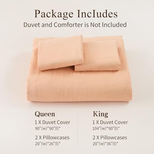 MEISHANG Muslin Duvet Cover King Size - 100% Organic Cotton
