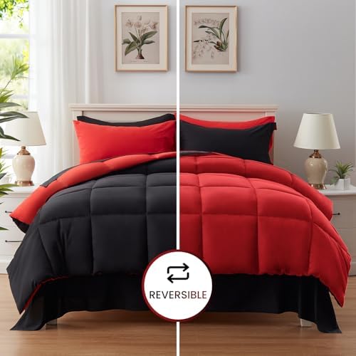 Anluoer King Size Comforter Set 7 Pieces, Bed in a Bag King Bedding Sets