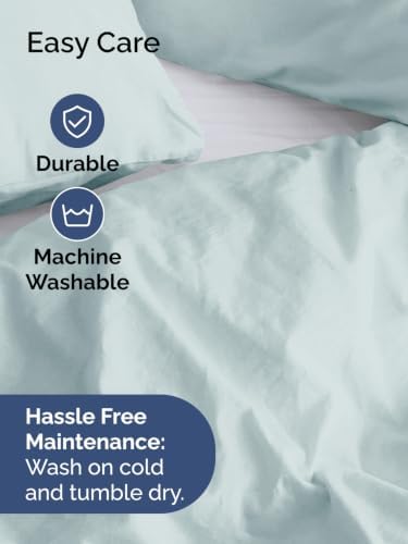 Duvet Cover Super King Size - 3 Piece with Zipper Closure - Ice Blue