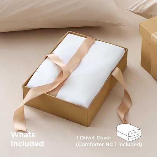 Bedsure Duvet Cover Full Size - Only Includes 1 Duvet Cover (80"x90"), Hotel Luxury Soft Double Brushed All Season Bedding for Kids & Adults, Zipper Closure, White (No Comforter, No Pillow Shams)