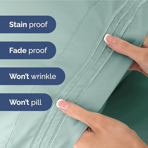 Twin XL Size 3 Piece Sheet Set - Ultra Soft & Cooling Sheets - Light Teal