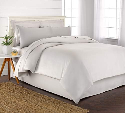 Twin Duvet Cover by Pure Bamboo, 2 Piece Set, Genuine 100% Organic Viscose Derived from Bamboo, Luxuriously Soft and Cooling, 1 Pillowcase (Twin, White)