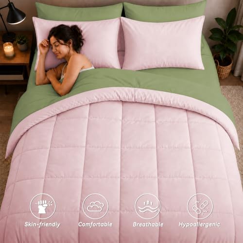 Anluoer Full Size Comforter Sets, 7 Piece Bed in a Bag Full Bedding Sets