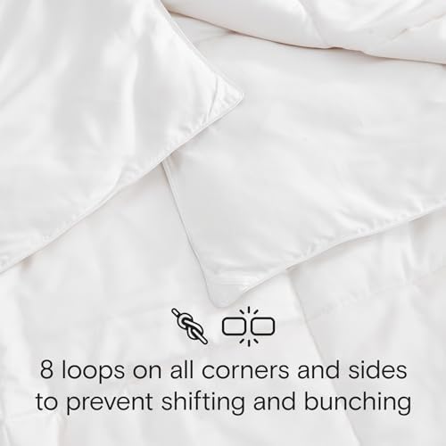 DOZ All Season Cooling Comforter, 100% Viscose Derived from Bamboo, Breathable, Lightweight, Soft, Down Alternative Duvet Insert, 8 Loops, 70"x90" (Twin/Twin XL)