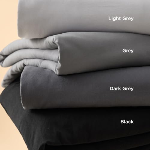 Bedsure Prewashed Duvet Cover Full, Cotton-Like Bedding Set, Light Grey