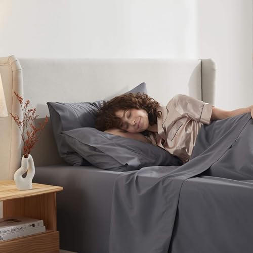 Nestl Twin XL Sheet Set - Bed Sheets - Dark Grey - 3-Piece Deep Pocket