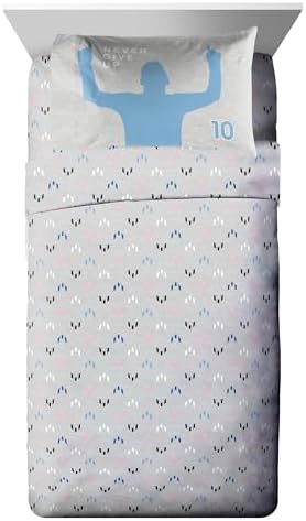 Jay Franco Kids Comforter Set Includes Sheets and Pillow Cover - Soft and Cozy Bed Set for Stylish Room Décor, Grey - Messi, 5 Piece Twin