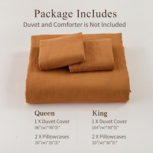 MEISHANG Muslin Duvet Cover Queen Size - 100% Organic Cotton
