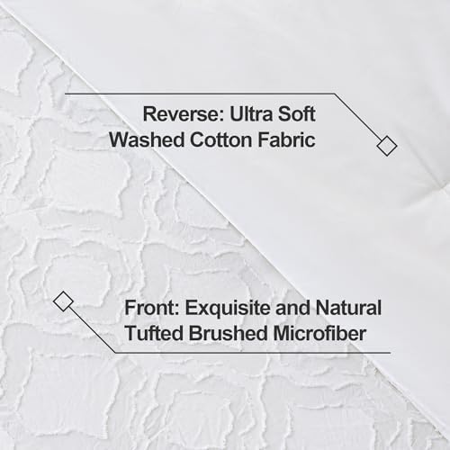 Andency Comforter Set Full White, 3 Pcs Bedding
