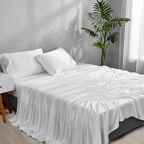ACCURATEX Cooling Sheets for Hot Sleepers, Split King Size, White