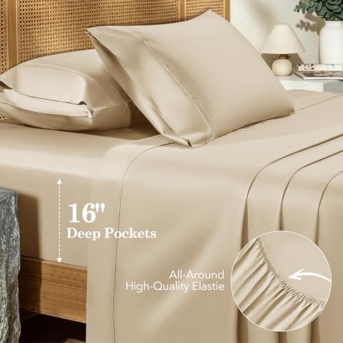 SONORO KATE 600 Thread Count 100% Organic Cotton Queen Size Sheet Set