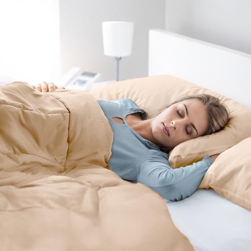 LUX Décor 5pc Queen Comforter Set, All-in-One Bed in a Bag, Includes 1 Comforter, 2 Pillow Shams, 1 Decorative Pillow & 1 Bed Skirt (Beige, Queen)