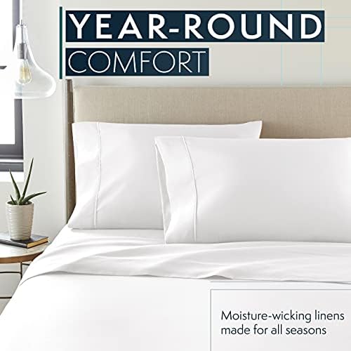 HC Collection Bed Sheets Set, HOTEL LUXURY Platinum Collection 1800 Series Bedding Set, Deep Pockets, Wrinkle & Fade Resistant, Hypoallergenic Sheet & Pillow Case Set (Queen, White)