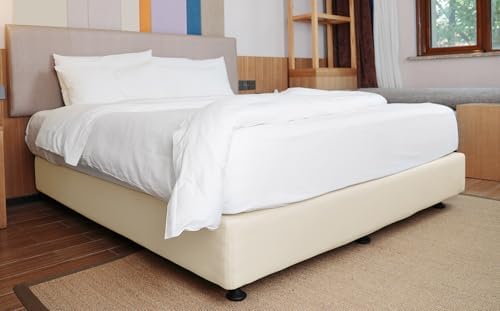 ALYVIA SPRING Twin Box Spring Cover Jersey Knit Stretchy, Beige