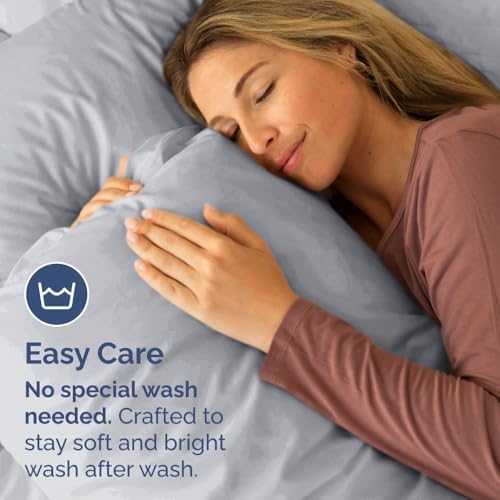 Standard Pillow Cases Set of 8 - Ultra Soft Pillowcase Covers - Steel Blue
