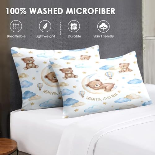 WeCozy Full Comforter Set with Sheets, 7 Pieces Bear Cloud Bedding