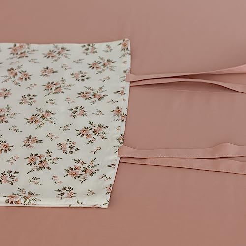 Vintage Floral White Comforter Set King Vibrant Colors Garden Flower Leaves Comforter Set for Girls Women Floral Botanical Pink Comforter Set 1 Flower Comforter with 2 Bow Ties Pillowcases All Season