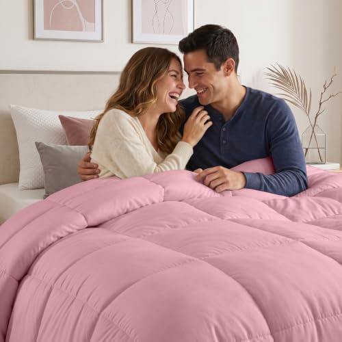 Utopia Bedding Duvet Insert, Comforter King Size 90 x 102 Inches, Pink