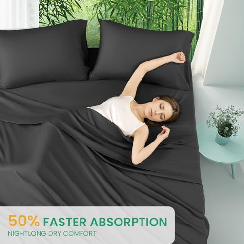 SONORO KATE 100% Viscose Derived from Bamboo_Sheets Cal King Size,4PC
