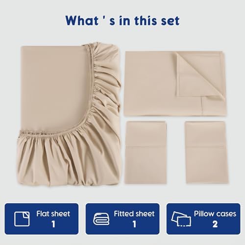 SONORO KATE 100% Egyptian Cotton Sheets,1200 Series,Cal King Size