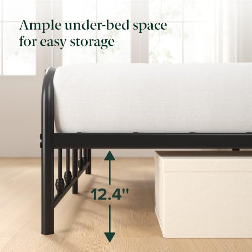 Zinus Leonardo Metal Platform Bed Frame, Victorian Spindle Headboard, Full