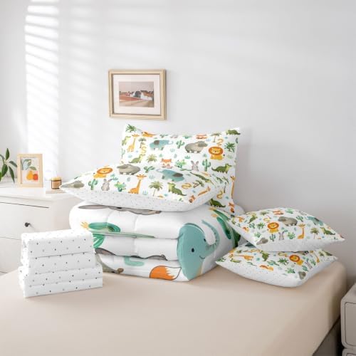 Erosebridal Wild Animals 7 Piece Bed in A Bag King