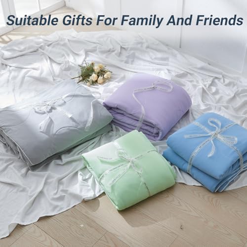 Cooling Comforter King Size, Summer Cooling Blankets for Hot Sleepers and Night Sweats, Lightweight Breathable Cooling Comforter Bedding for Sofa, Bed, Camping, Office