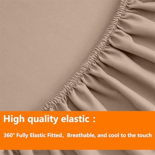 TAIMIT Beige King Size Comforter Set - 7 Pieces, Bed in a Bag Bedding Sets