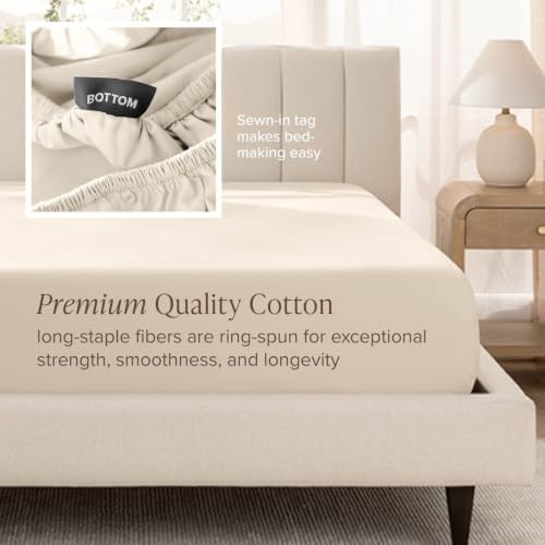 Bare Home 100% Organic Cotton Sateen Sheet Set (King, Sand)