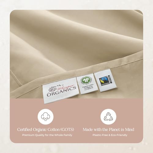 Whisper Organics 100% Organic Cotton Bed Sheets with Deep Pocket 4 Pc. Set